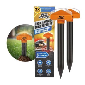 Відлякувач кротів, полівок і змій на сонячній батареї – NO-PEST Mole Repeller (2 шт.) до 1800 кв.м
